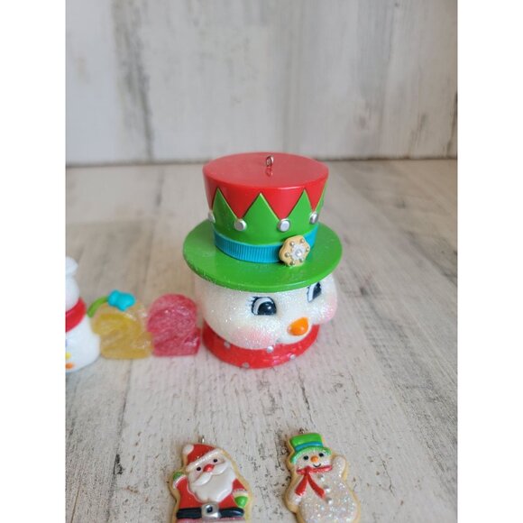 Hallmark snowman glitter cookie ornament Xmas variety set - Picture 4 of 7